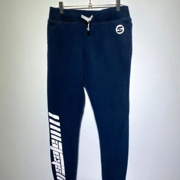 H&M Boys Navy Track Pants with Skate Decal Size 14Y - Picture 1 of 3